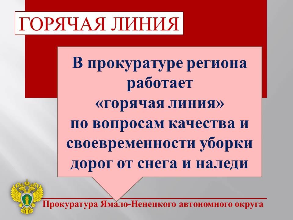 В прокуратуре региона работает «горячая линия» по вопросам качества и своевременности уборки дорог от снега и наледи