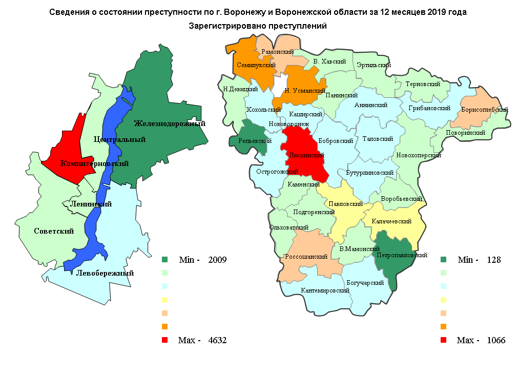 Карта воронежа воронежской области