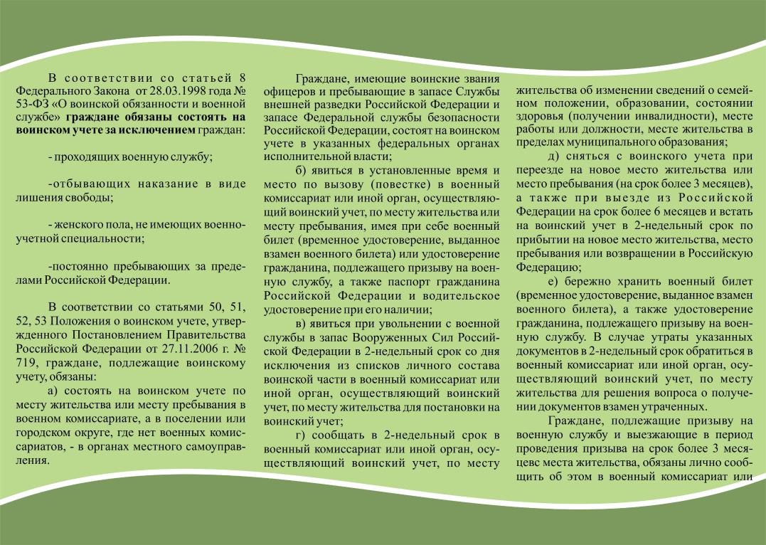 Образец наглядная агитация по воинскому учету в организации образец