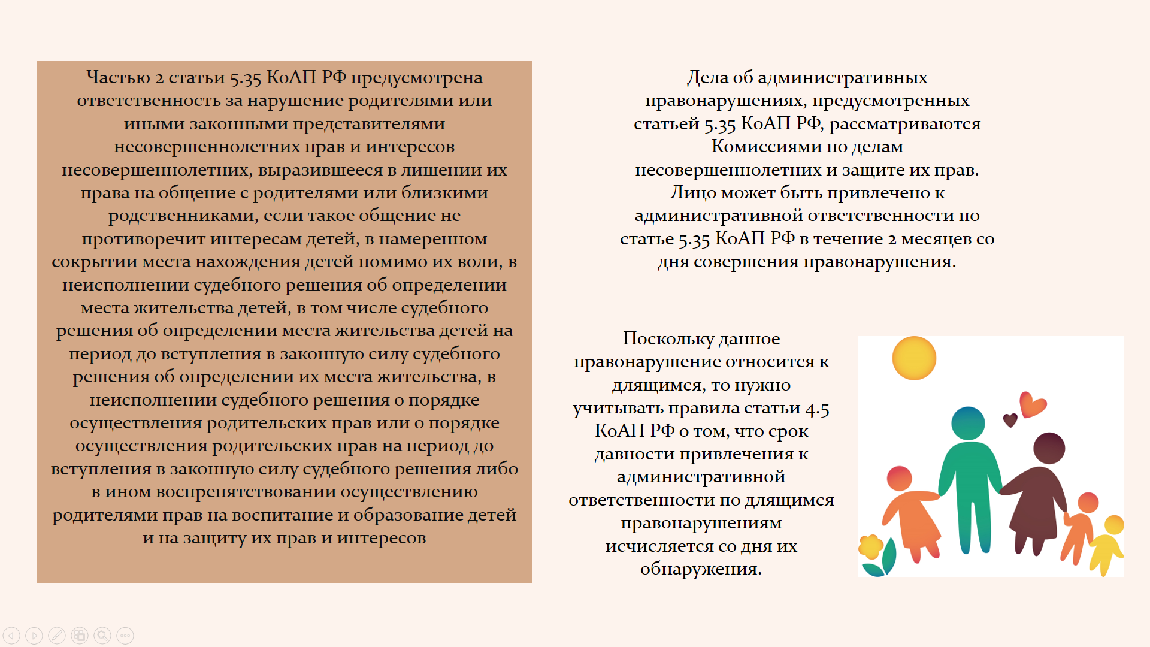 Ответственность родителей в случае неисполнения родительских обязанностей проект